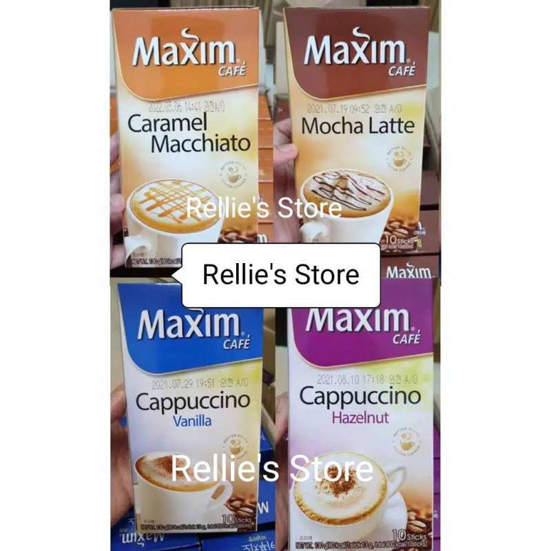 MAXIM CAFE CAPUCCINO HAZELNUT, CARAMEL MACCHIATO, CAPPUCINO VANILLA Mocha Latte 1207338184