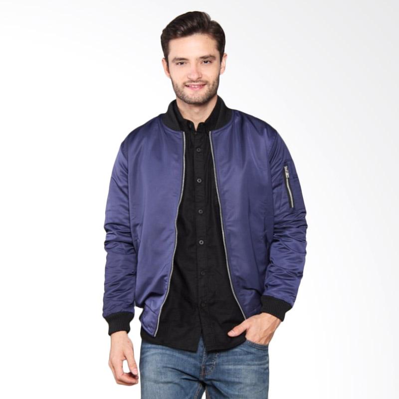 Jual HEMMEH Bomber Polos  Bolak Balik Jaket  Pria  Navy 