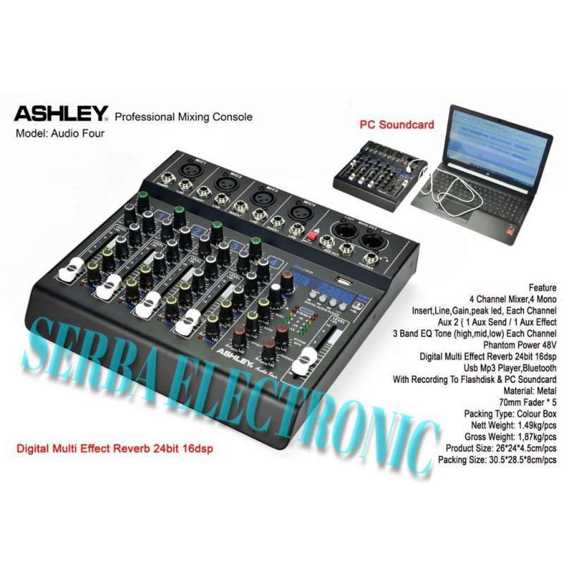 Jual mixer ashley audio four original mixer 4 channel digital model
