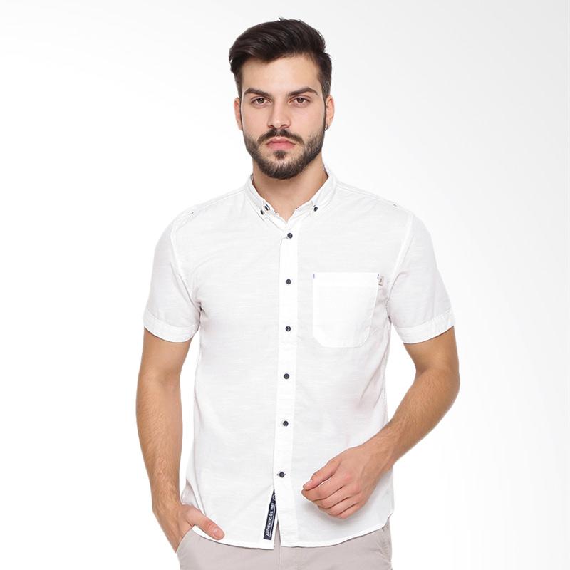 Jual Osella Chambray Slub Kemeja Pria White White M di Seller