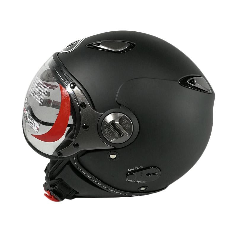 Jual Kyt Elsico Solid Retro Helm Half Face Black Doff Di Seller