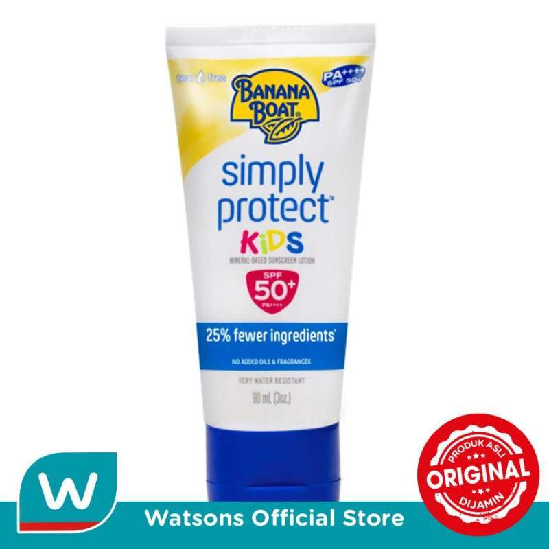 Jual Banana Boat Simply Protect Kids Sunscreen Lotion SPF 50+ UVAUVB
