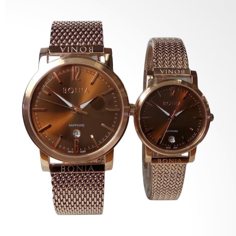 Pria Hitam Rosegold Leather Strap B10222-1532C. Source · Jam Bonia .