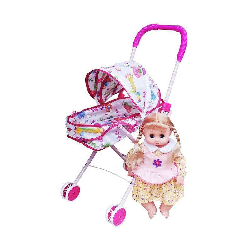 Jual Momo 889 84 Boneka Bayi With Stroller Mainan Anak jual momo 889 84 boneka bayi with stroller mainan anak