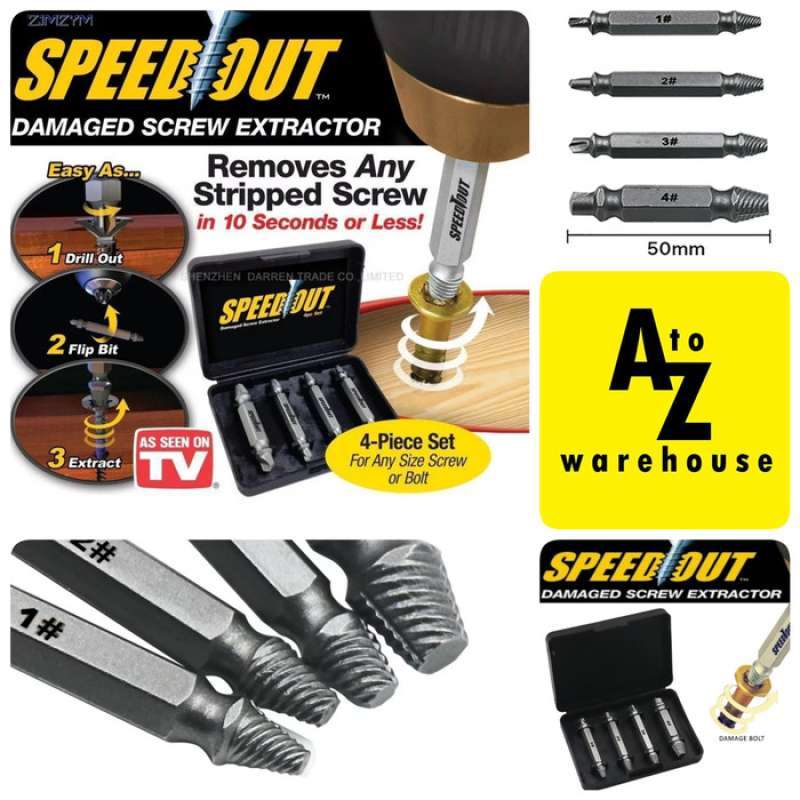 Jual Speedout Tool Pembuka Baut Rusak Damaged Screw Speed Out Extractor