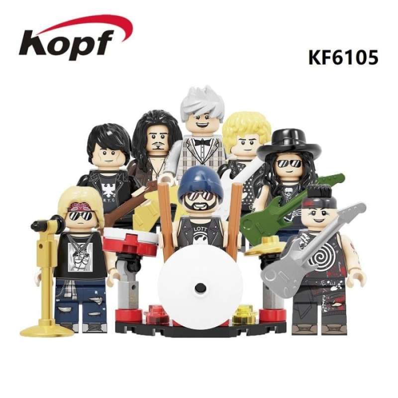 Jual KF6105 Guns n Roses Rock Band Legend Music Lego Minifigure Brick 8 ...