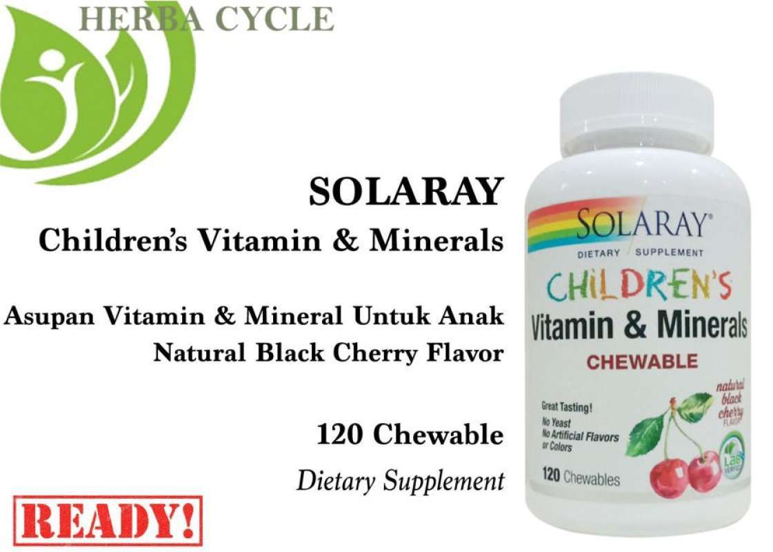 Jual Solaray Children Vitamin Minerals 120 chew Multivitamin Anak Rasa