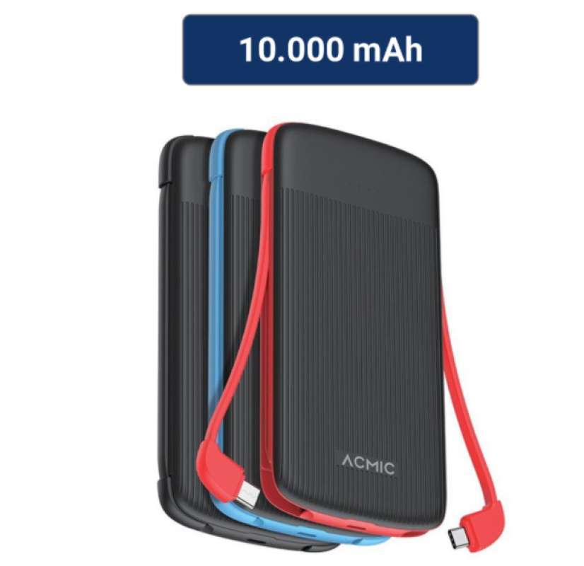 Promo ACMIC Basic Wing 10000mAh PowerBank with Triple 2A Fast Charge