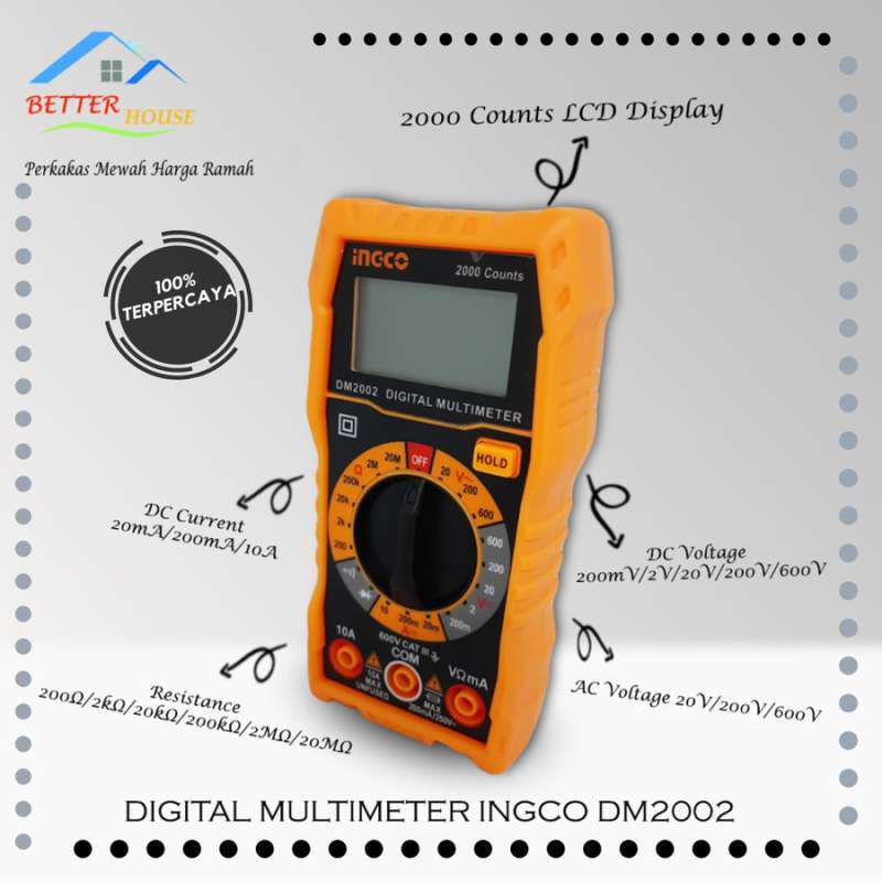 Jual Digital Multimeter Multitester Multi tester INGCO DM2002 di Seller