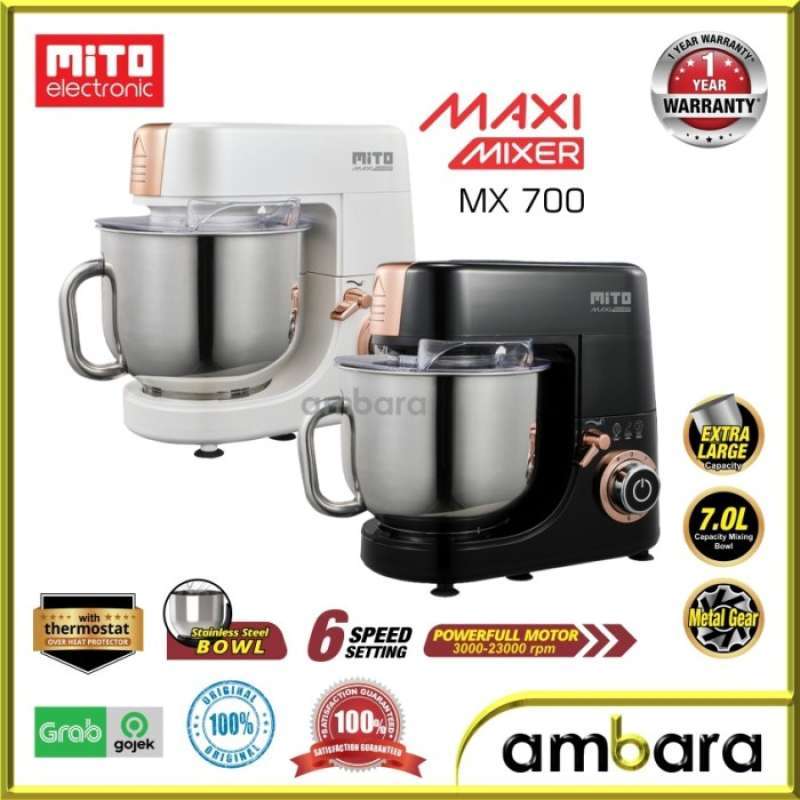 Jual Mito Stand Mixer Mito MX700 Stainless Bowl Mixer Kapasitas 7 LIter