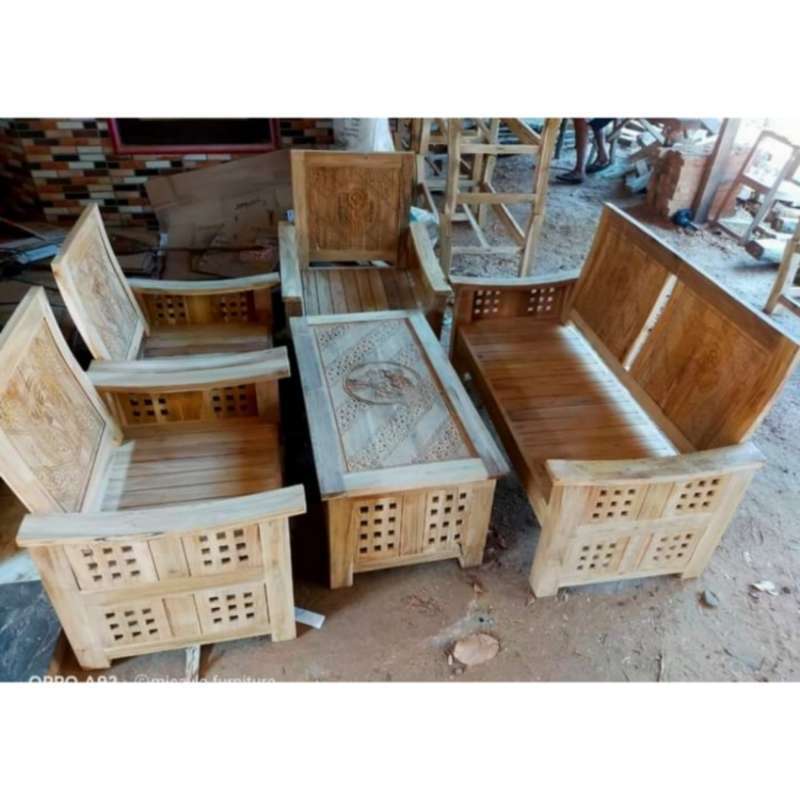 Jual Furniture kursi sofa tamu Jokowi mentahan / sofa tamu kayu jati jepara / model kursi sofa