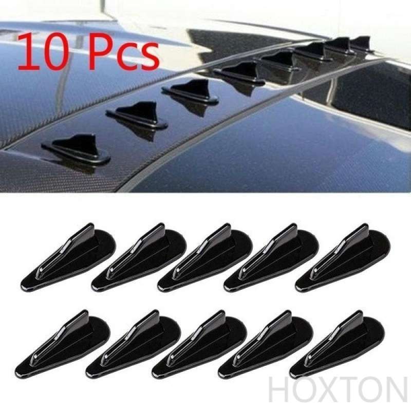 10PCS Vortex Generator Diffuser Car Shark Fin Bumper ABS Black Roof Spoiler
