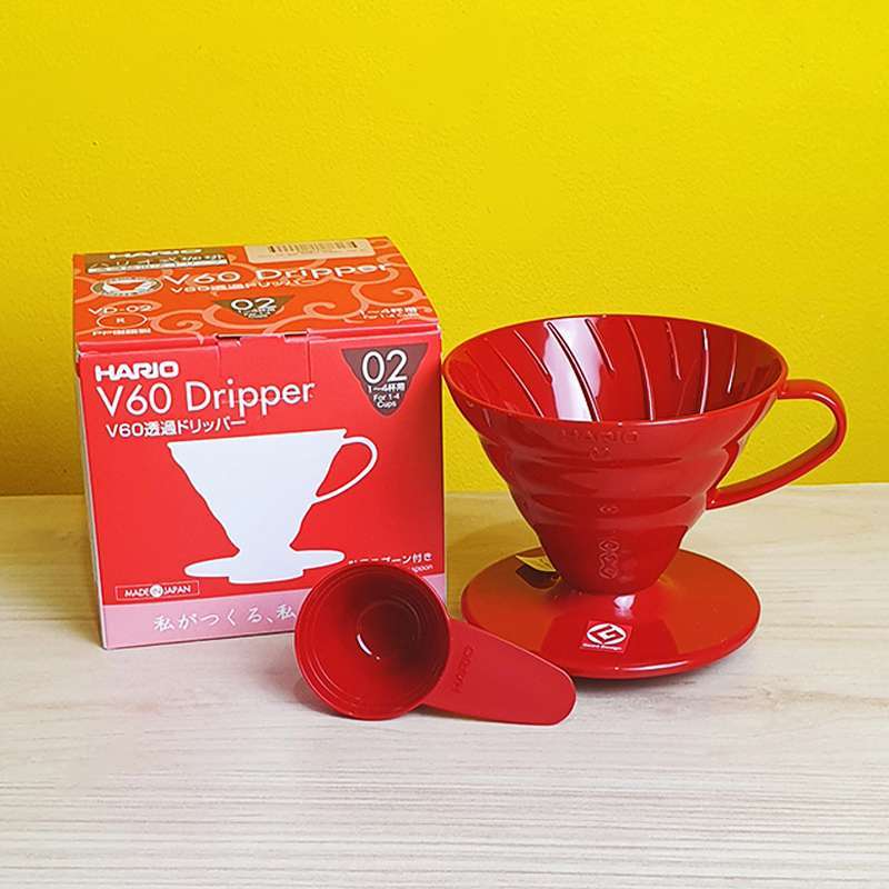 Jual Hario V60 Dripper Plastik 02 Manual Brew Coffee Drip V60 Set Merah Di Seller Runan Store