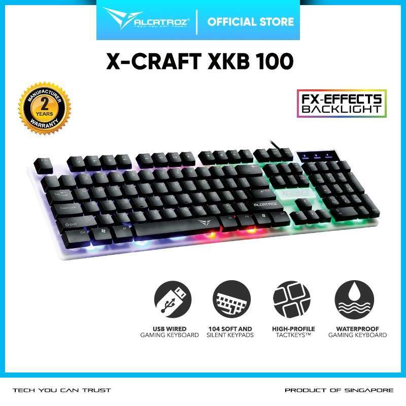 Jual Keyboard Gaming Alcatroz XCraft XKB 100 Spill Proof Bakclight