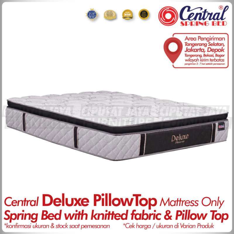Jual Spring Bed Central Deluxe Pillow Top Bed Set Headboard Bianca di