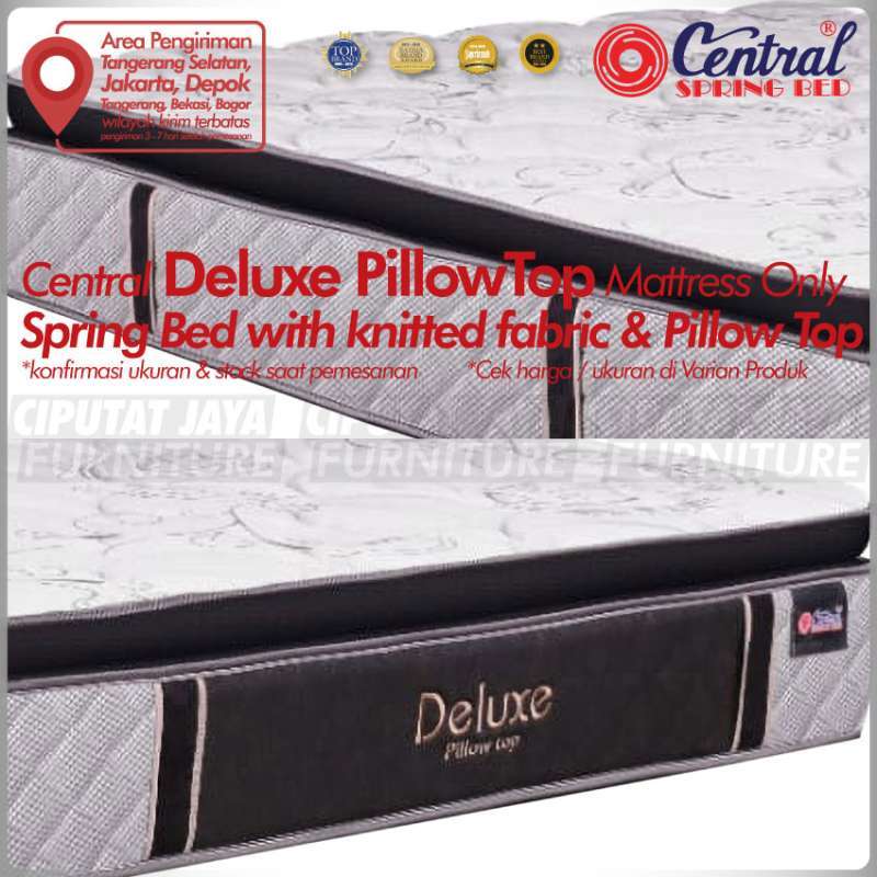 Jual Spring Bed Central Deluxe Pillow Top Bed Set Headboard Bianca di
