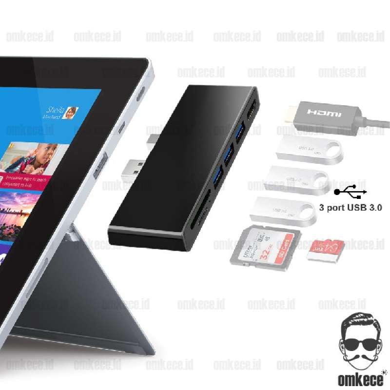 Promo USB Hub Converter HDMI Adapter Microsoft Surface Pro 4/5/6 OEM