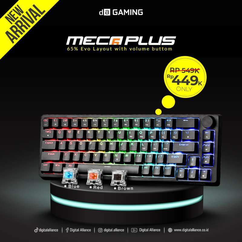 Jual Digital Alliance Keyboard Gaming Meca 6 PLUS Black 68 Keys Evo