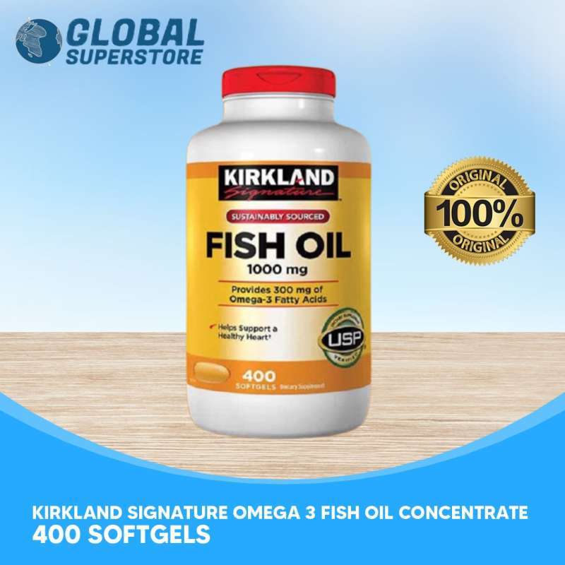 Jual Kirkland Signature Omega 3 Fish Oil Concentrate Softgel isi 400 di