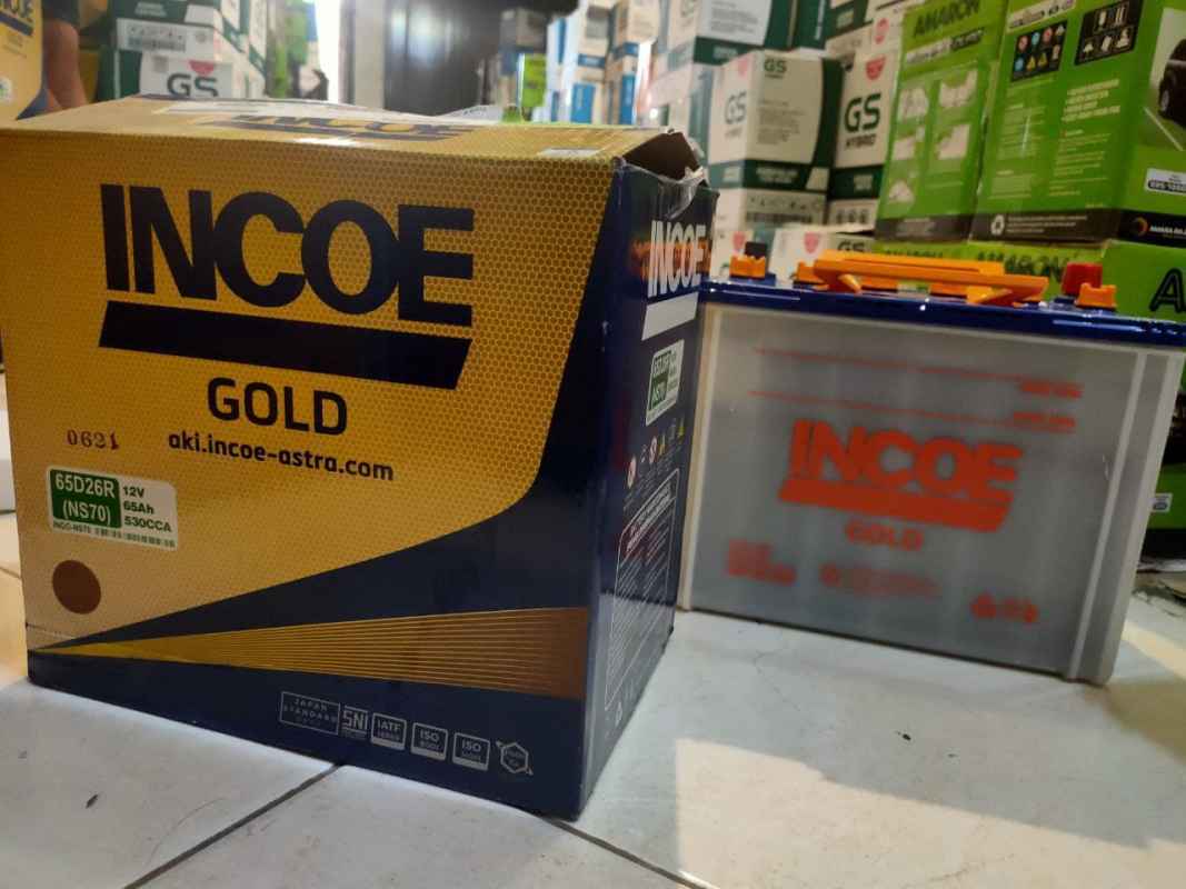 Jual AKI TRUCK HINO RANGER INCOE GOLD BASAH NS70 12V 65AH di Seller