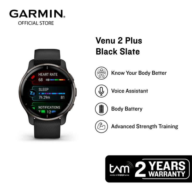 Jual Garmin Venu 2 Plus Black Slate Di Seller Garmin Official Store