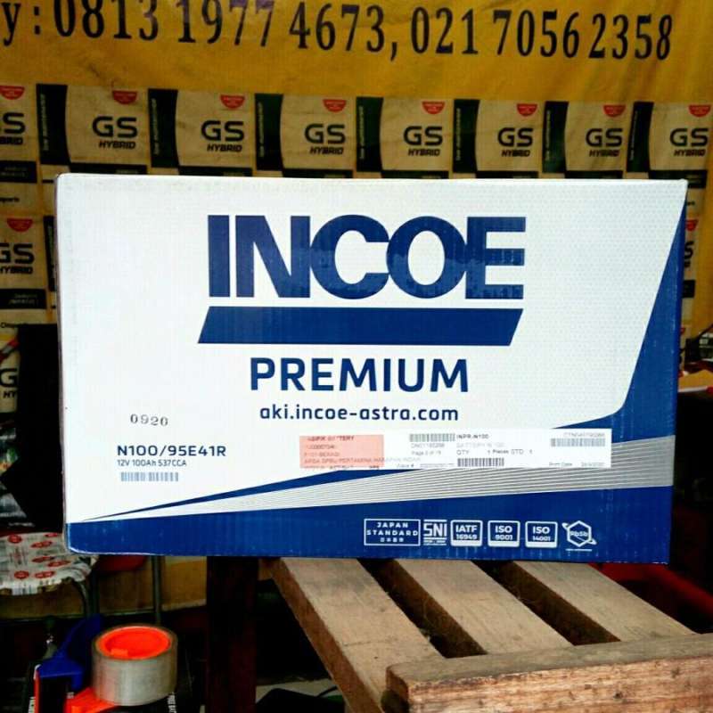 Jual Aki Accu Basah 100 Ah Incoe Astra Premium N100, Dyna, Hino, Alat