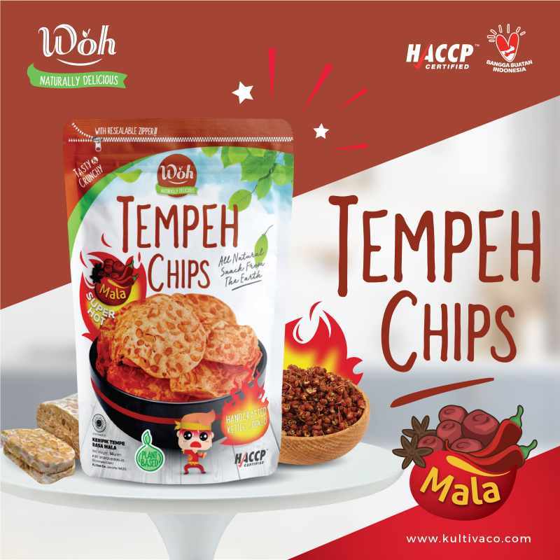 Jual Limited Edition! Woh Tempeh Chips Spicy Mala (Woh Keripik Tempe
