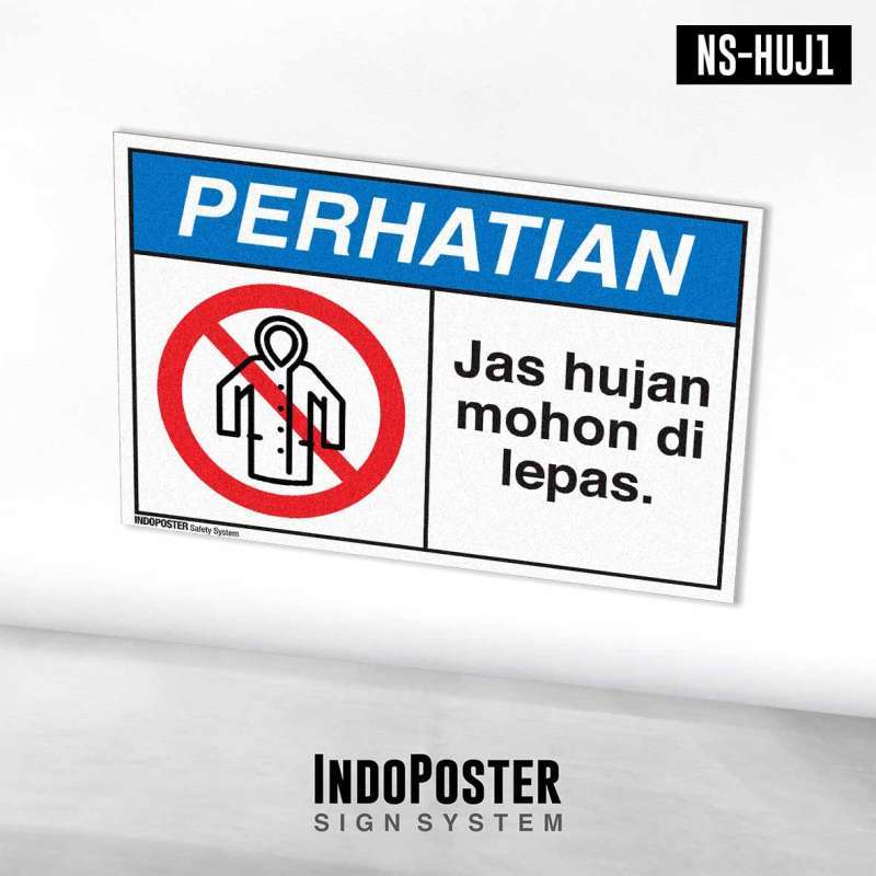 Jual Safety Sign K3 ANSI Jas Hujan Raincoat Harap Dilepas Ukuran S