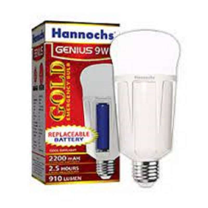 Jual Hannochs Lampu LED Emergecny Genius 9W GOLD Putih AC/DC 9 Watt ...