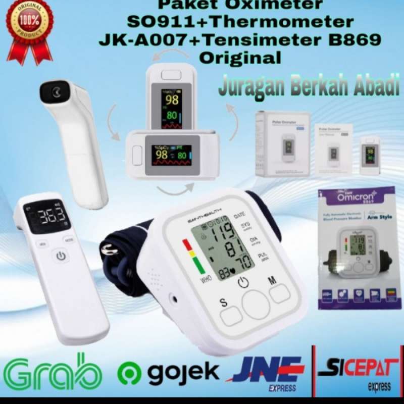 Jual paket 3in1 oximeter SO911+Thermometer JKA007+tensimeter