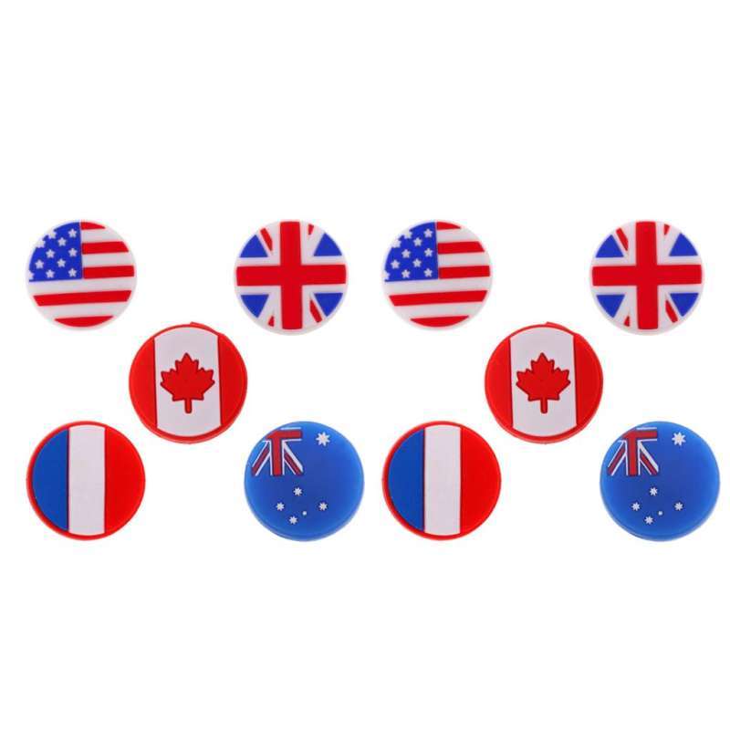 Jual 10pcs Assorted National Flag Silicone Vibration Dampeners for