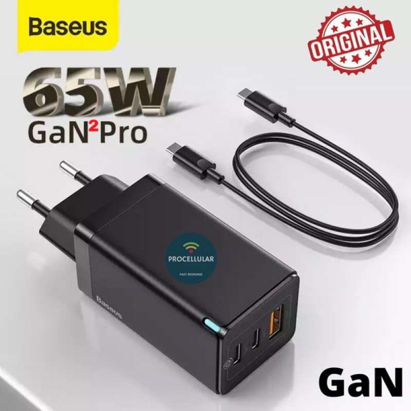 Promo Limited Baseus Gan2 Pro Adaptor 65W Quick Charger Dual Type C Usb