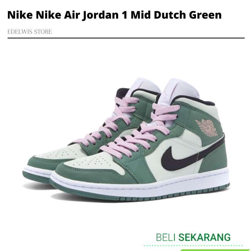 Jual Nike Nike Air Jordan 1 Mid Dutch Green WMNS - Sepatu Wanita