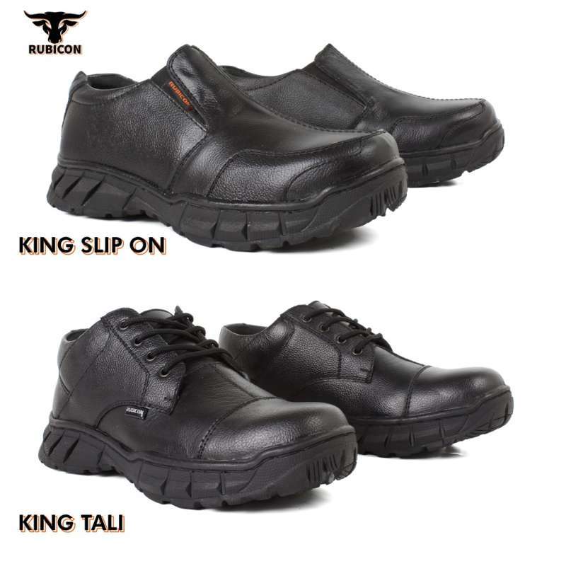 Promo Sepatu Safety Kulit Sapi Asli Pria Ujung Besi Safety Shoes Boots Kerja Industri Rubicon