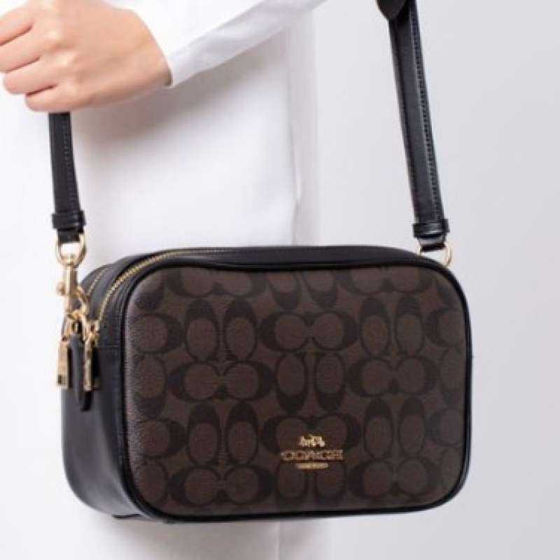 Jual Tas COACH Jes Signature Mahogany Double Zip Crossbody (100