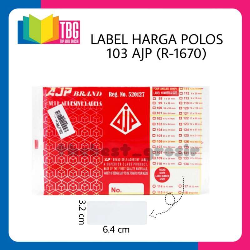 Jual 1 Pack Kecil (7 Lembar) Label Harga Polos Ajp / Sticker Label
