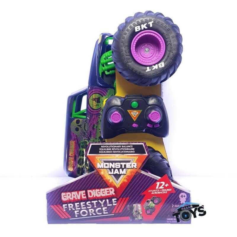 Jual Monster Jam Grave Digger Freestyle Force Remote Control 115 Scale