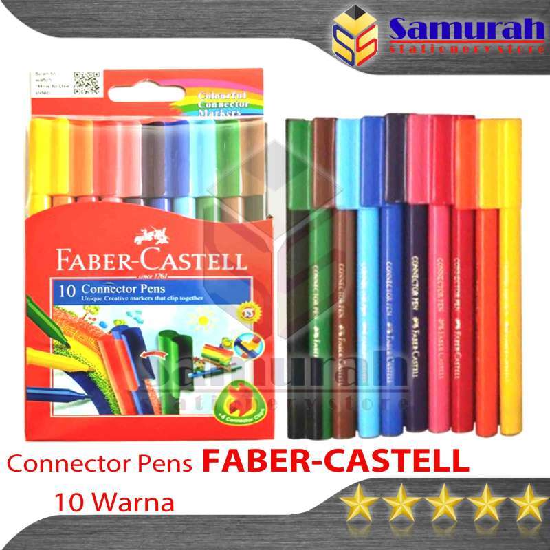 Jual Connector Pens Faber Castell 10 Colours / Spidol Warna Set Kemasan