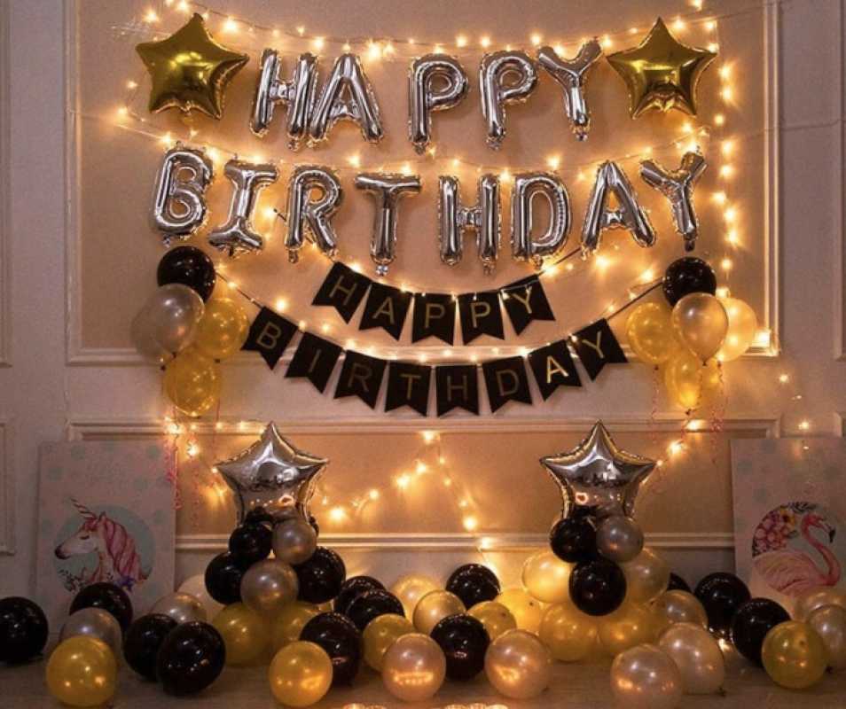 Jual Paket Dekorasi Ulang Tahun Happy Birthday lampu tambler balon
