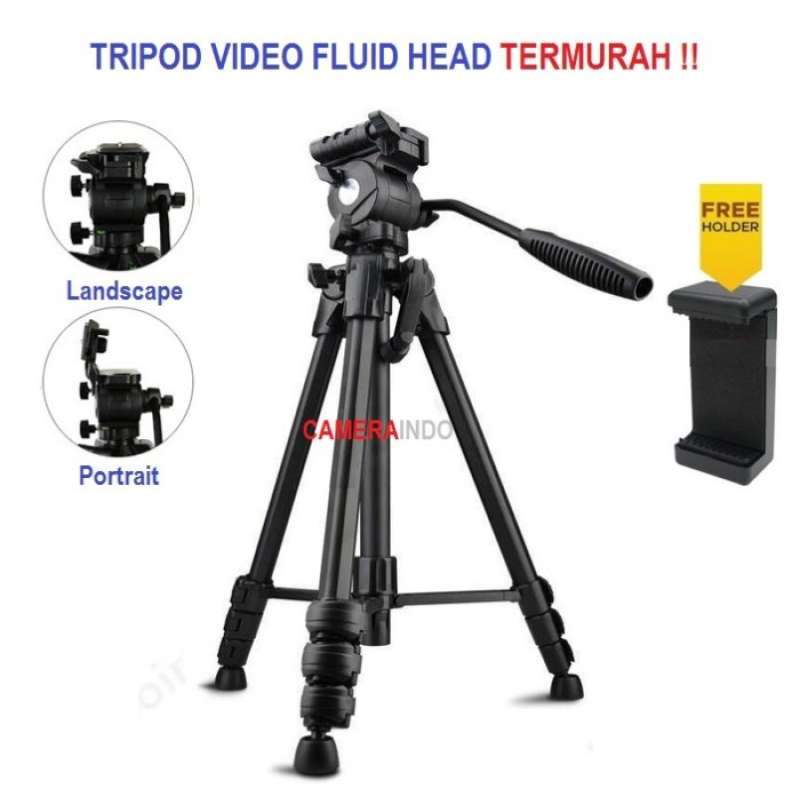 Promo Tripod Video Fluid Head Profesional Ae 3938 Kamera Dslr Handycam