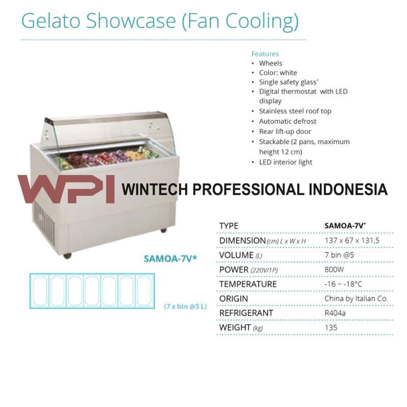 Jual Gea SAMOA7V Gelato Showcase Fan Cooling System Pemajang Ice