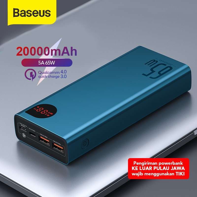 Promo BASEUS ADAMAN 65W FAST CHARGING POWER BANK 20000 MAH Diskon 13%