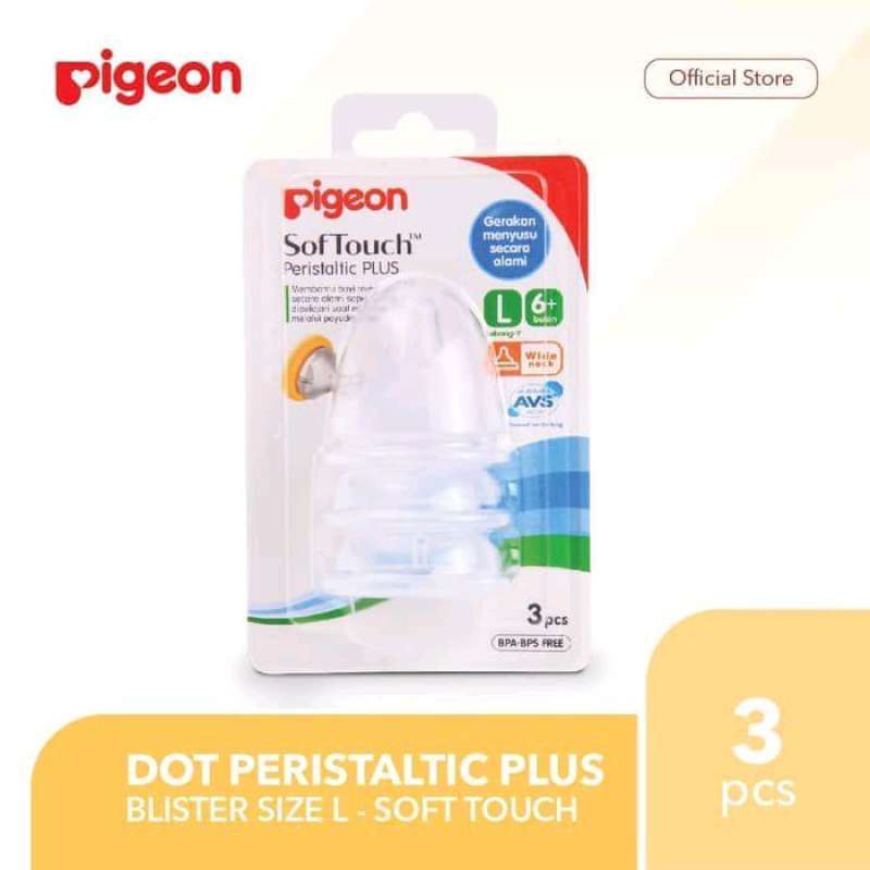 Jual Dot Pigeon Dot Peristaltic Plus 3 Blister L Soft Touch Nipple