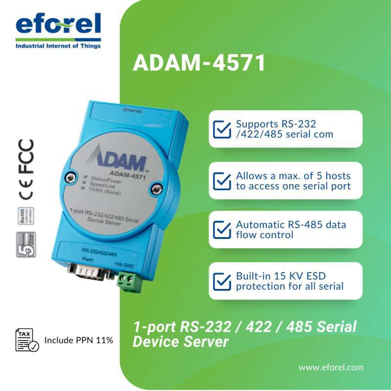 Jual 1port Serial Device Server Rs232/422/485 Converter Serial To