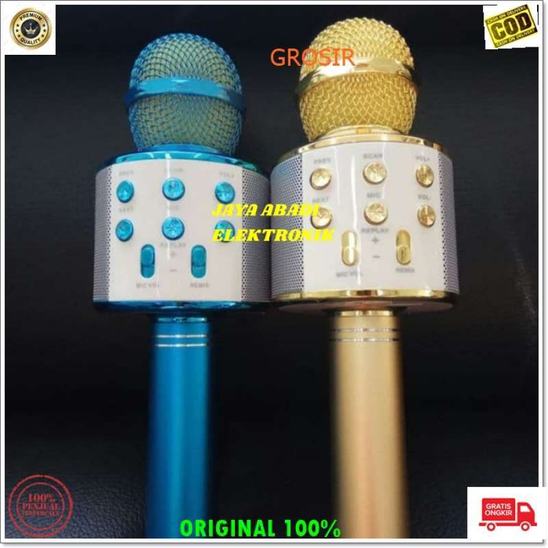 Jual MICROPHONE BLUETOOTH USB MP3 SMULE KARAOKE ECHO MUSIC PREMIUM