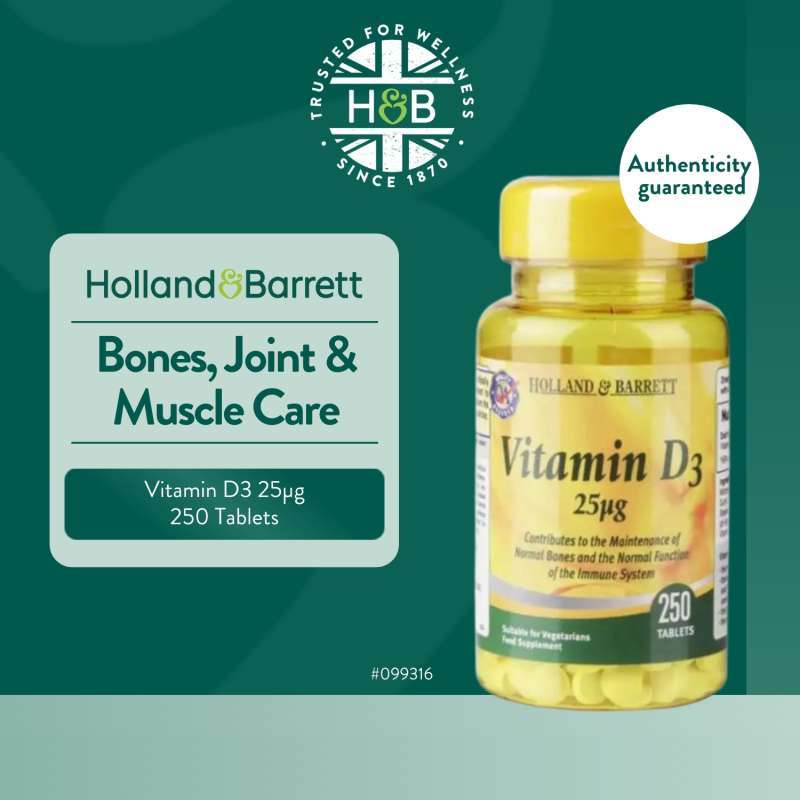 Jual Holland & Barrett Vitamin D3 250 Tablets 25ug di Seller Holland