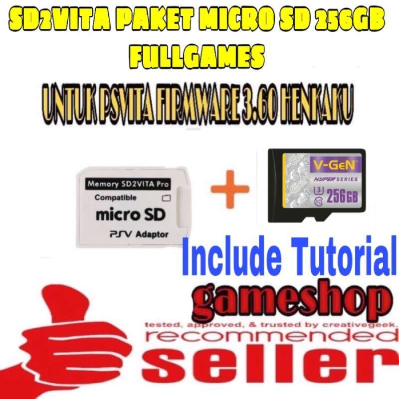 Jual Memory Card Psvita / Sd2Vita Paket Micro Sd 256Gb Full Games Ps