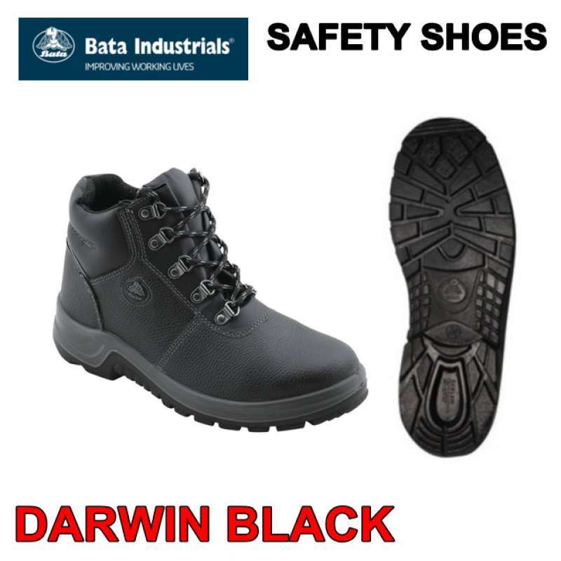 Promo Sepatu Safety DARWIN BLACK BATA Industrial Shoes Pabrik ORIGINAL