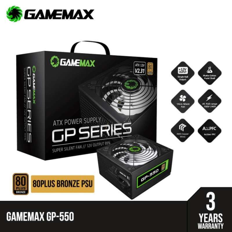 Promo Gamemax Gp-550 Value Gaming Power Supply Diskon 12% Di Seller ...