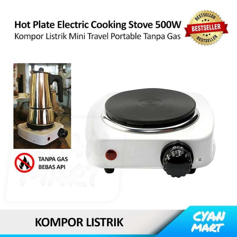 Jual Unik Kompor Listrik Pemanas Air Moka Pot Hot Plate Electric Cooking Mini 500W PUTIH